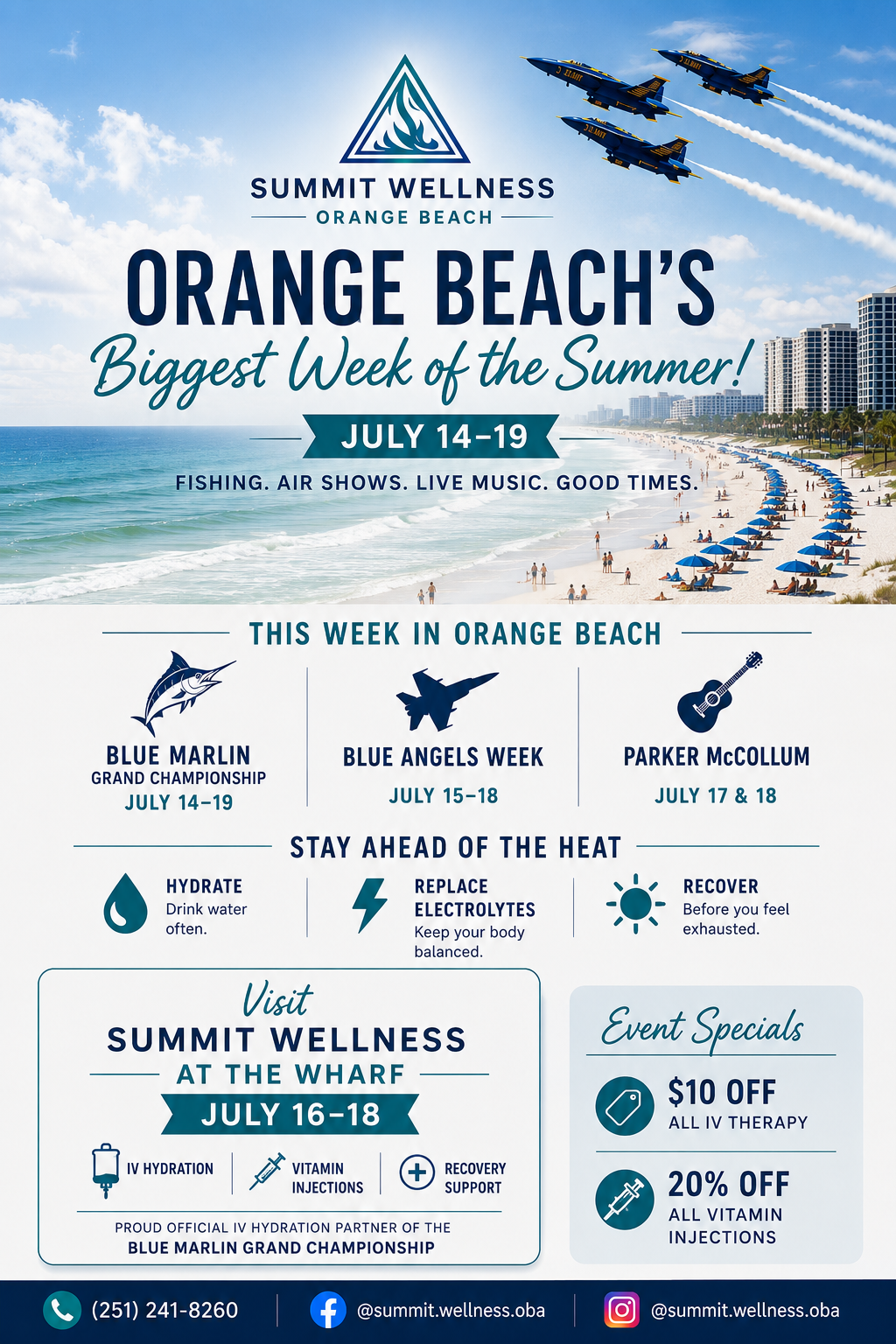 Orange Beachs Biggest Week of the Summer: Your Guide to the Blue Marlin Championship, Blue Angels & Parker McCollum